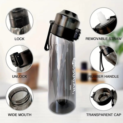 Air Flavored Water Bottle Scent Up Water Cup Sports Water Bottle For Outdoor Fitness Fashion Water Cup With Straw Flavor Pods