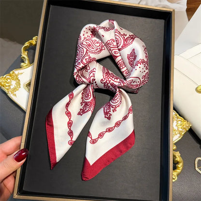 Luxury Silk Square Scarf - Womens Satin Neckerchief  Hair Wrap 2023
