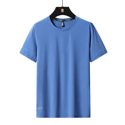 Men's Ice-Silk T-Shirt – Breathable Plus-Size Tee (up to 8XL)