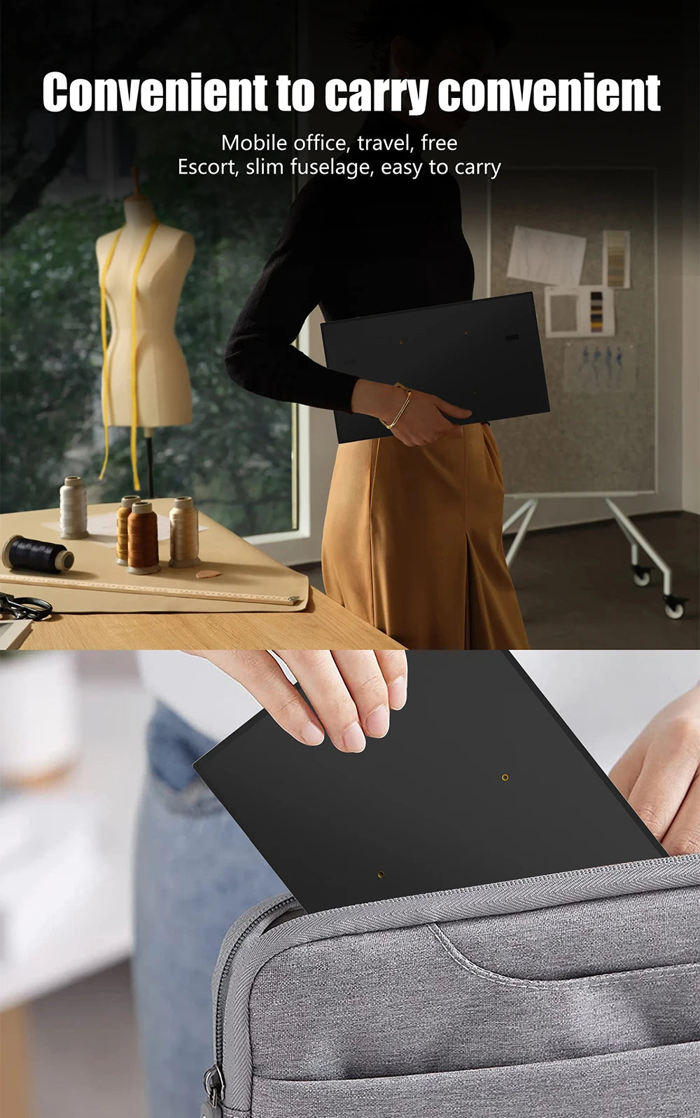 Portable Monitor 14 Inch - MUCAI N140-S36 TN Panel, 60Hz, 3ms Response, Built-In Speakers