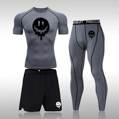 Men's Compression Running Set | Long Sleeve Running Top & Athletic Compression Gear for Fitness