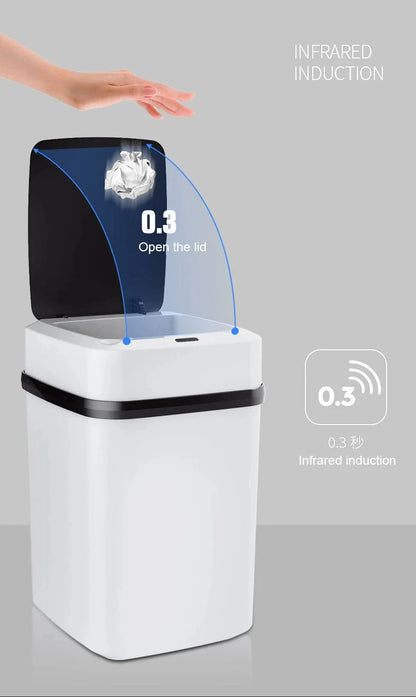 Smart Touch Trash Can - 13L Kitchen and Bathroom Waste Bin