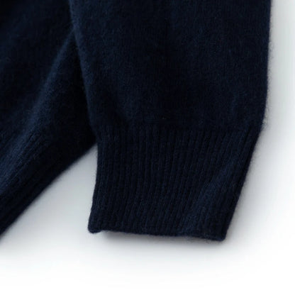 CHICUU Men's 100% Cashmere Sweater Zipper Pullover Mock Neck Long Sleeve Basic Cashmere Knitwear Autumn Winter Clothing Tops