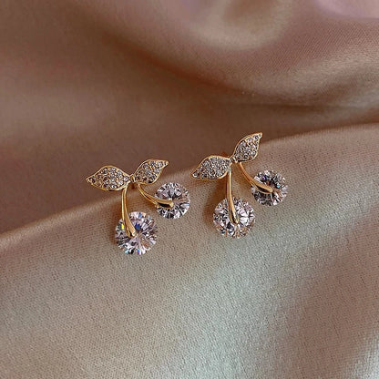 Petite Cherry Stud Earrings – Delicate Daily Studs