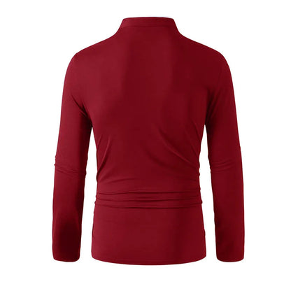Men's Long Sleeve T-Shirt – Breathable Polyester Knit Fabric Casual Summer Top