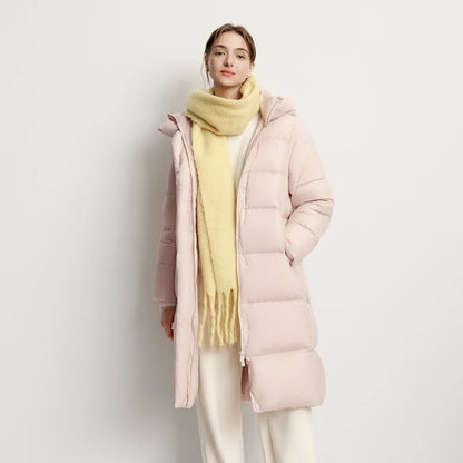 Women Down Jacket - Lightweight Waterproof Winter Coat With Self Heating Lining & Hood