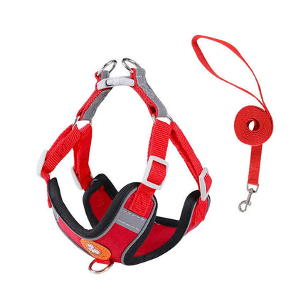Adjustable dog harness no pull cute cat soft walking leash set pet dog vest vest teddy beagle suitable for small and medium dogs
