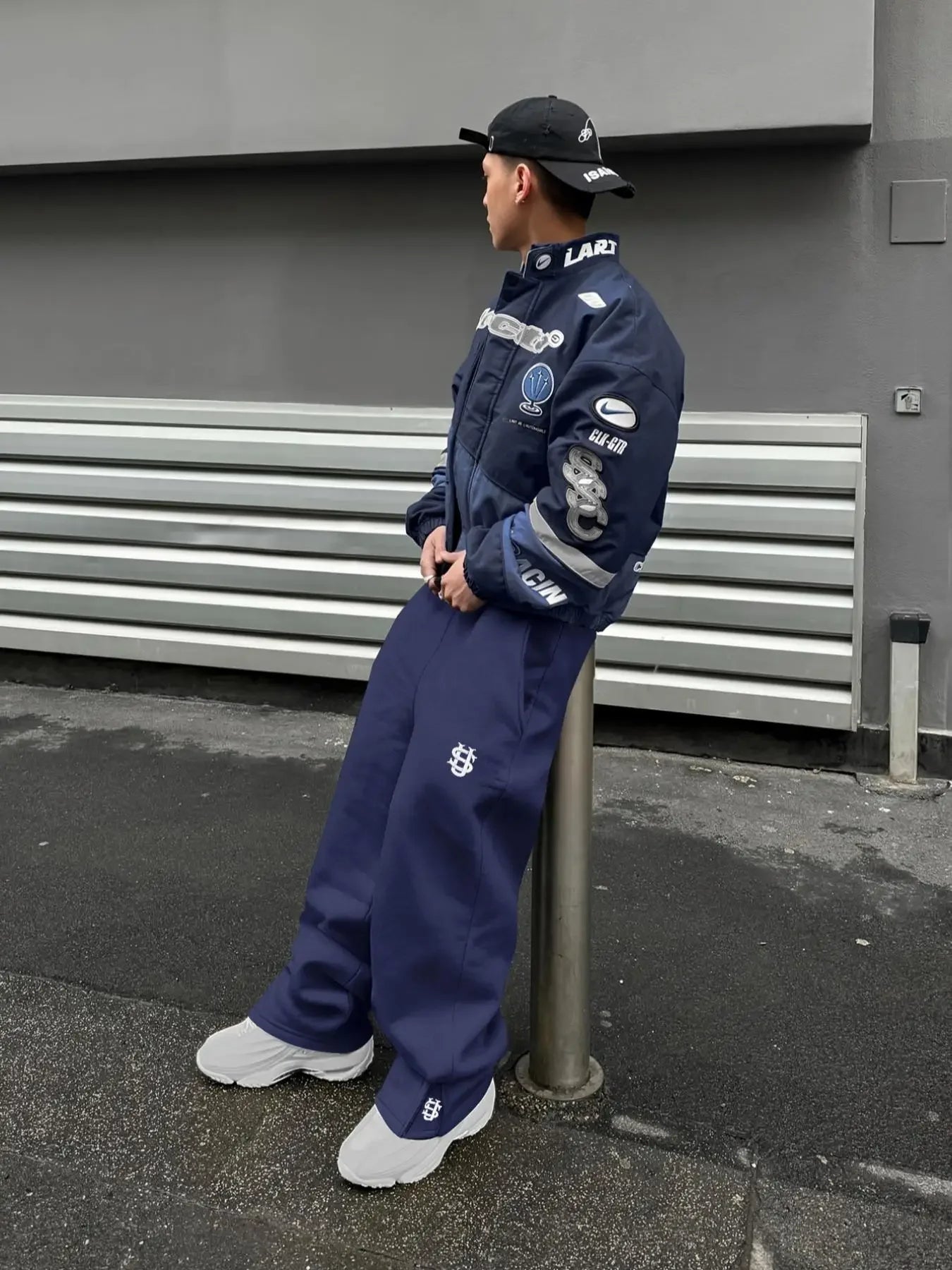 New Y2K Pants Personalized Pant Leg Zipper Embroidery Hip Hop Casual Joggers Men Pants Retro Straight Pants Tracksuit Streetwear