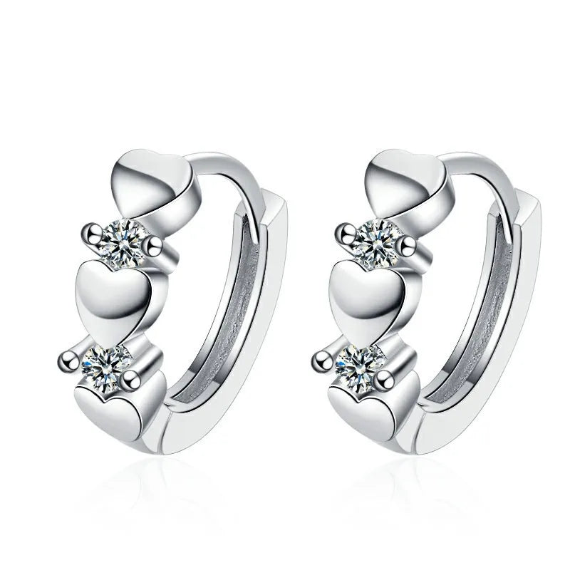 925 Sterling Silver CZ Stud Earrings - Cute Fashion Jewelry for Women and Teens
