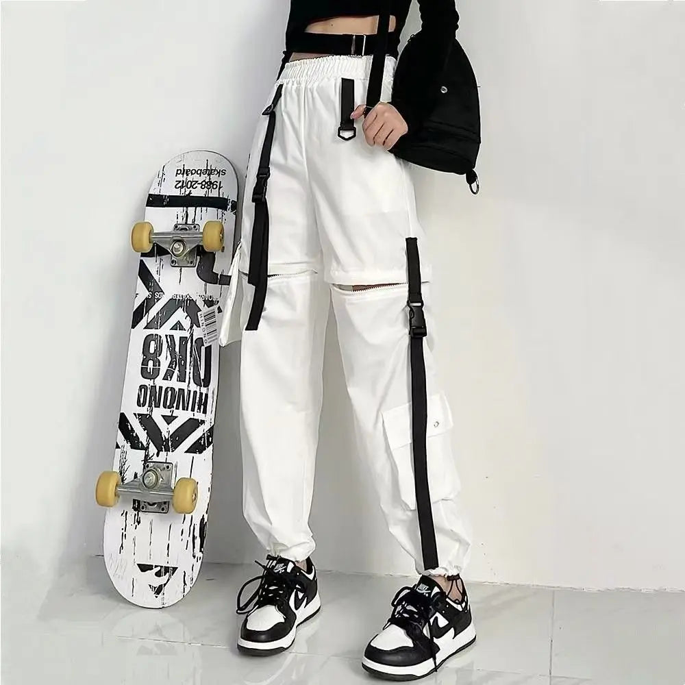 Women Y2K Streetwear Cargo Pants Vintage Fashion High Waist Baggy Trousers Female Loose Sweatpants Wide Leg Joggers Trousers