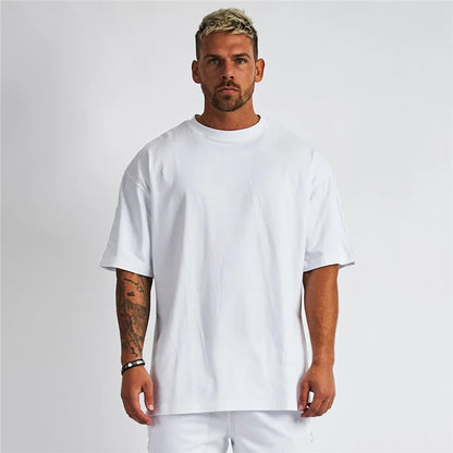 Plain 100% Cotton 220 Gsm Crew Neck Half Sleeve T-shirts for Men Casual Summer Oversized T-Shirt for Daily Wear Vacation Resorts