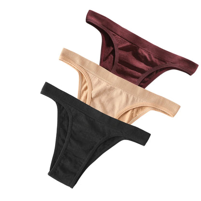 3Pcs/Set Women High Cut Brazilian Panties High Rise Seamless Underwear Soft Stretch Sports Soft Briefs Ladies Sexy Lingerie M-L