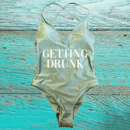GETTING MARRIED Padded Bride  One Piece Swimsuit GETTING DRUNK Women Swimwear Bathing Suit Swimming Suit Summer SQUAD Beachwear