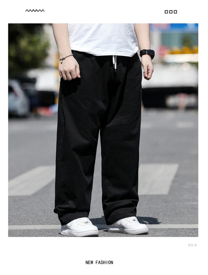 Large Size Men's Casual Pants XL-8XL Plus Size Straight Loose Fit Trousers Elastic Waist Oversized Cotton SweatPants Outdoor