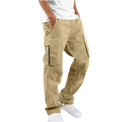Men's Tactical Cargo Pants Multi Pocket Straight Leg Drawstring Waist Outdoor Hiking Work Casual Daily Street Travel Trousers