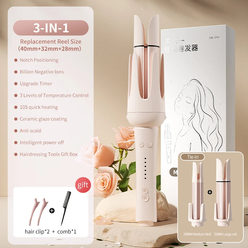 Automatic Hair Curler - 32mm Ceramic Hair Roller With Timer & Anti-Scald Design