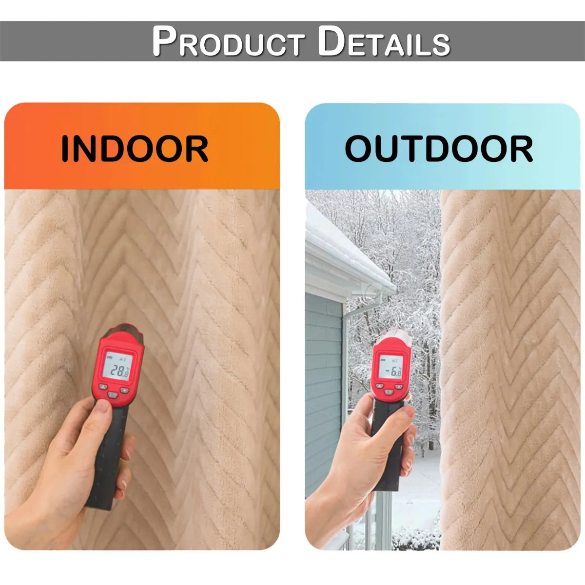 Blackout Thermal Curtains - Heavy Duty Quilted Window Drapes for Living Room