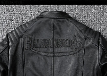 Mens Leather Jacket Autumn Men Clothing Handsome Motorcycle Jackets Two Colors Short Coats Kurtka Męska Skórzana Slim