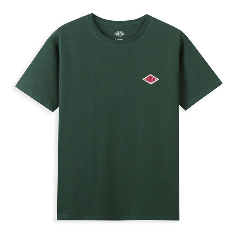 2025 Exported To Japan Orders Classic Embroidery Fashion Solid Simple Loose Short Sleeve Cotton Couple T-shirt Men/Women Top