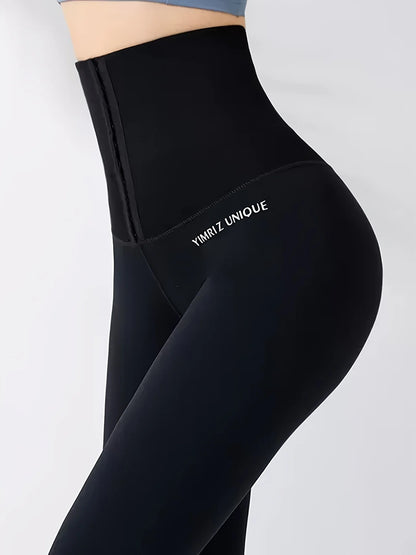 High Waist Leggings - Tummy Control, Butt Lifting & Button Closure Stretch Yoga Pants