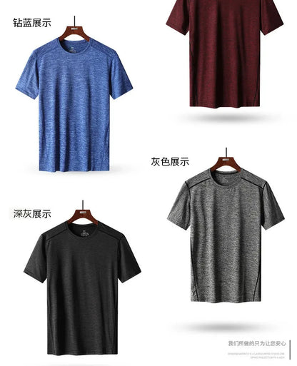 Breathable Camping Tee - Unisex Lightweight Outdoor Shirt With Striped Polyester Spandex