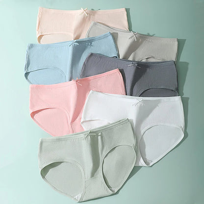 7PCS/Set Cotton Women Panties Breathable Underwear Week Pants Girls Briefs Solid Panty Underpants Sexy Low Waist Female Lingerie