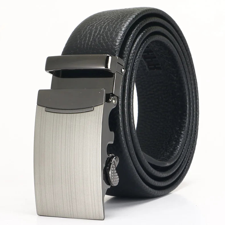 Men's Leather Belt - Top Layer Cowhide With Automatic Buckle | Business Casual Accessory