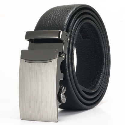 Men's Leather Belt - Top Layer Cowhide With Automatic Buckle | Business Casual Accessory