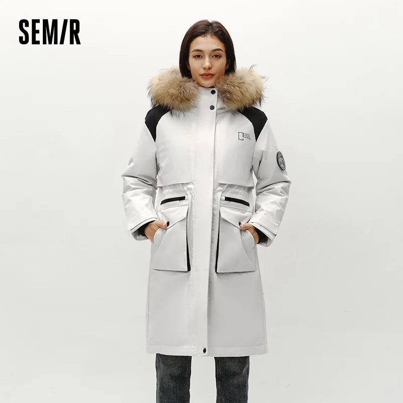 Women Goose Down Jacket | Waterproof Winter Coat with Thermal Insulation & Loose Fit Design