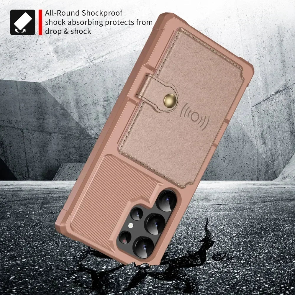 Card Wallet Case for Samsung Galaxy S24 S23 FE S25 Plus S22 S21 S26 Ultra A17 A37 A56 A36 A55 A35 A15 A54 A34 A52S A05S A05 A16