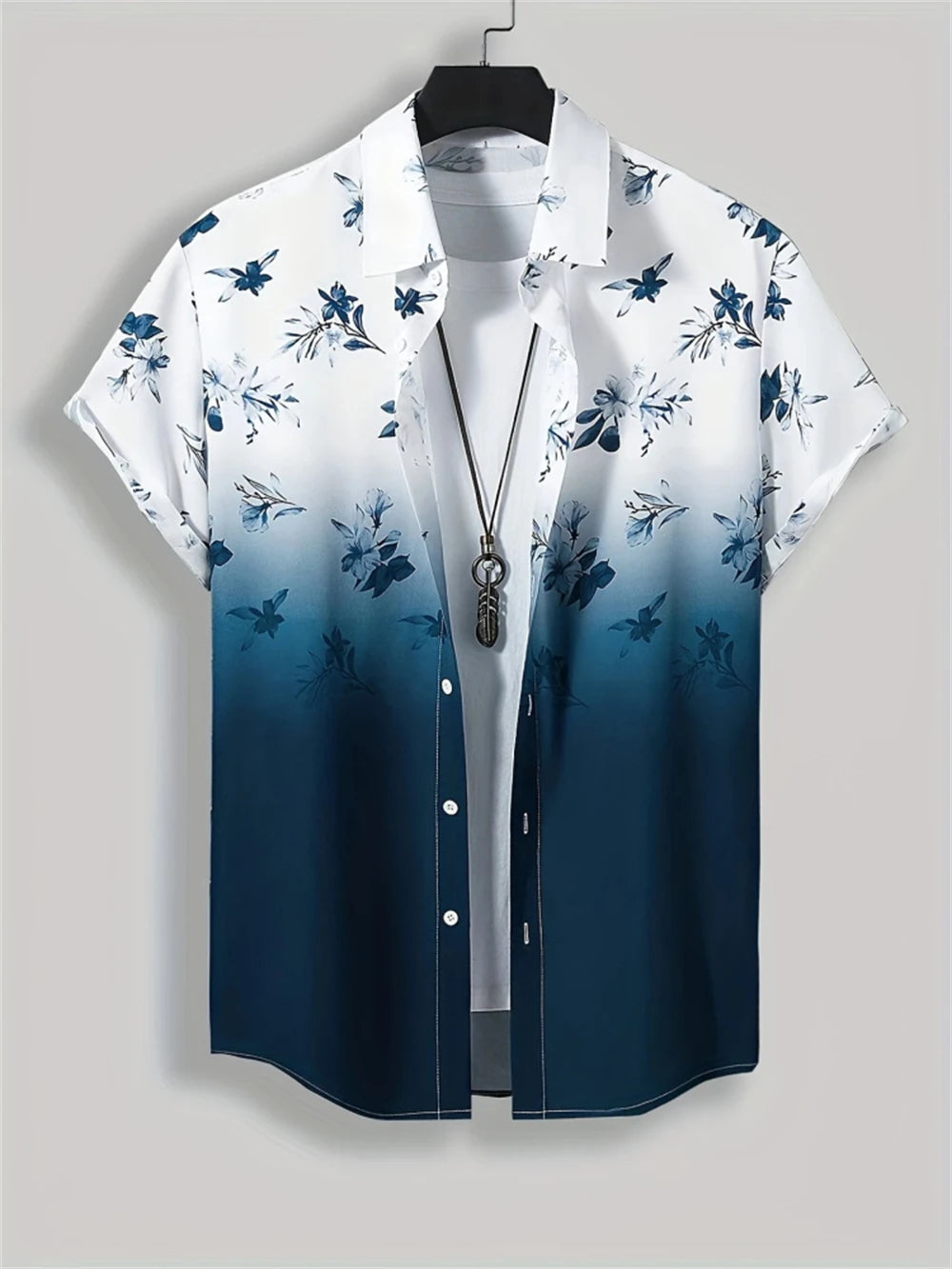 Simple Men's Shirt 3D Printed Retro Fashion Topshort Sleeve Beach Sweatshirt Street Hawaii Short Sleeved Shirt Men's Clothing