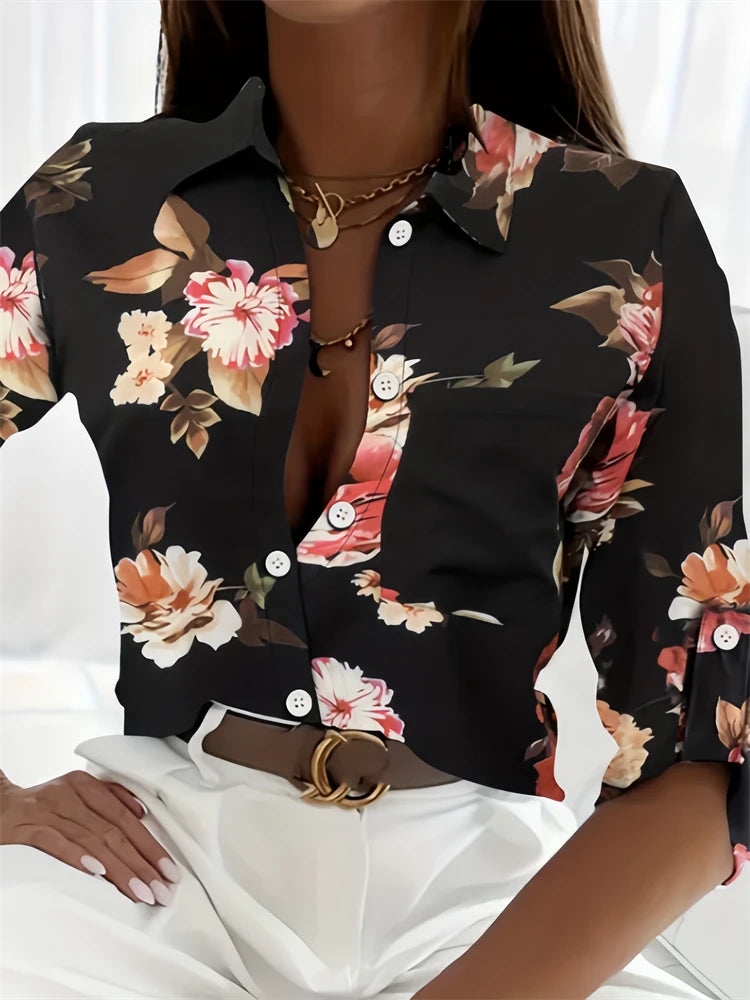 Hot Ladies Shirt 3D Print Long Sleeve Loose Shirts Hawaiian Shirts Fashion and Casual Character Size Comfortable Fabric