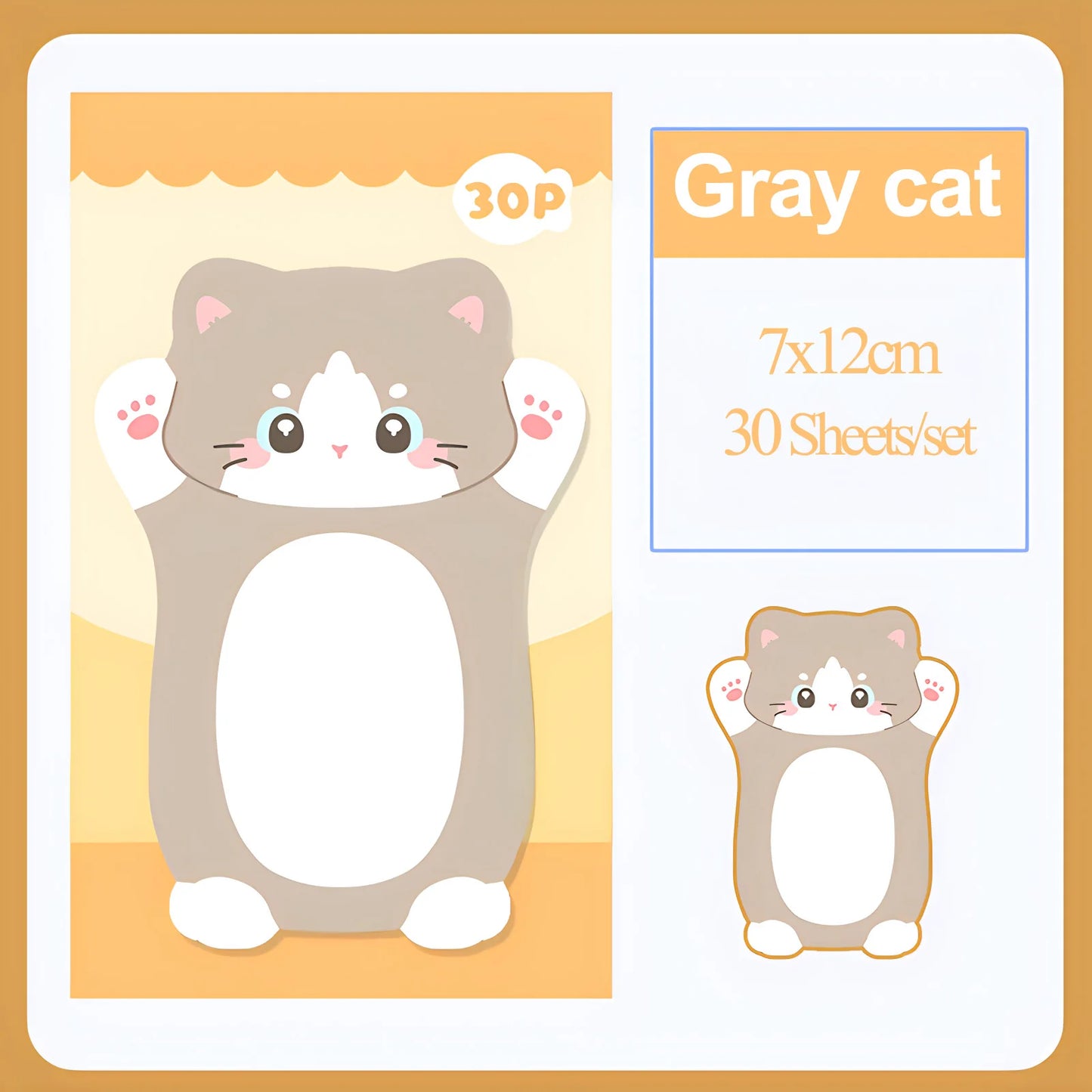 Aesthetic Cat Sticky Notes - Cute Kawaii Memo Pad for Daily Planning