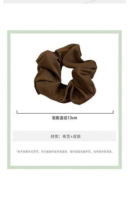 Korean Woman Big Elegant Silk Elastics Hair Band Girls Solid Color Scrunchies Hair Ties Ladies Ponytail Hold Hair Accessories
