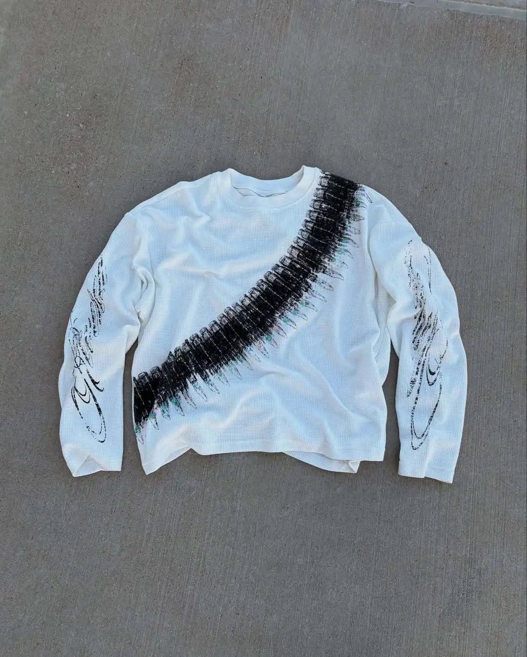 2025 New Y2K Bullet Letter Printed American Retro Long Sleeve T-shirt Street Style Casual Loose Men's and Women's Top