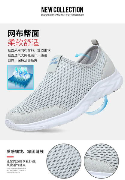 Lightweight Slip-On Shoes for Summer, Large Mesh Breathable Men's Shoes, Ultra-Light Soft-Soled Sports Shoes
