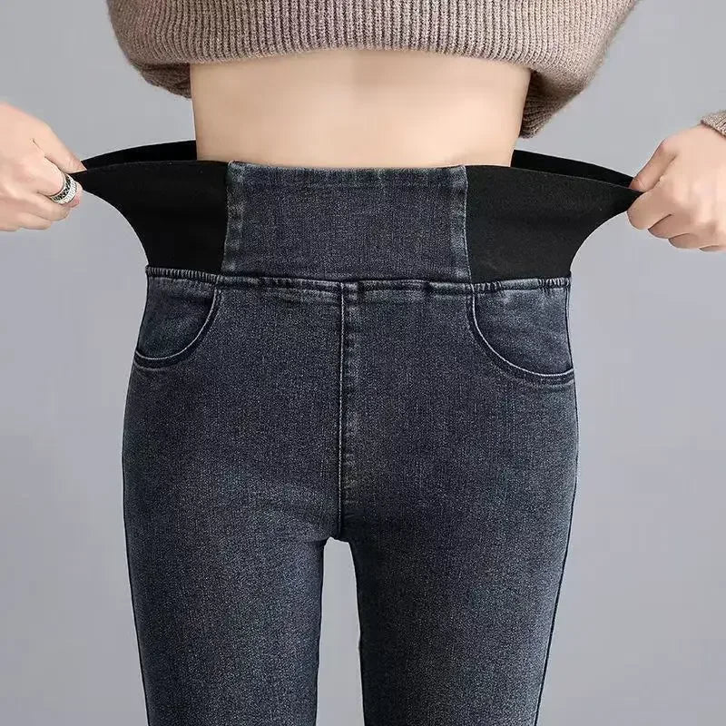 New Elastic Waist Skinny Jeans Women Spring Slim Stretch Denim Pants Vintage Pencil Vaqueros Mom Pantalones De Mujer PTKPCC