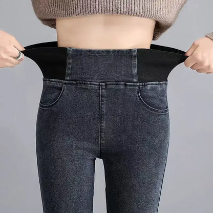 New Elastic Waist Skinny Jeans Women Spring Slim Stretch Denim Pants Vintage Pencil Vaqueros Mom Pantalones De Mujer PTKPCC