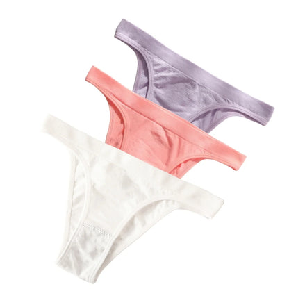3Pcs/Set Women High Cut Brazilian Panties High Rise Seamless Underwear Soft Stretch Sports Soft Briefs Ladies Sexy Lingerie M-L