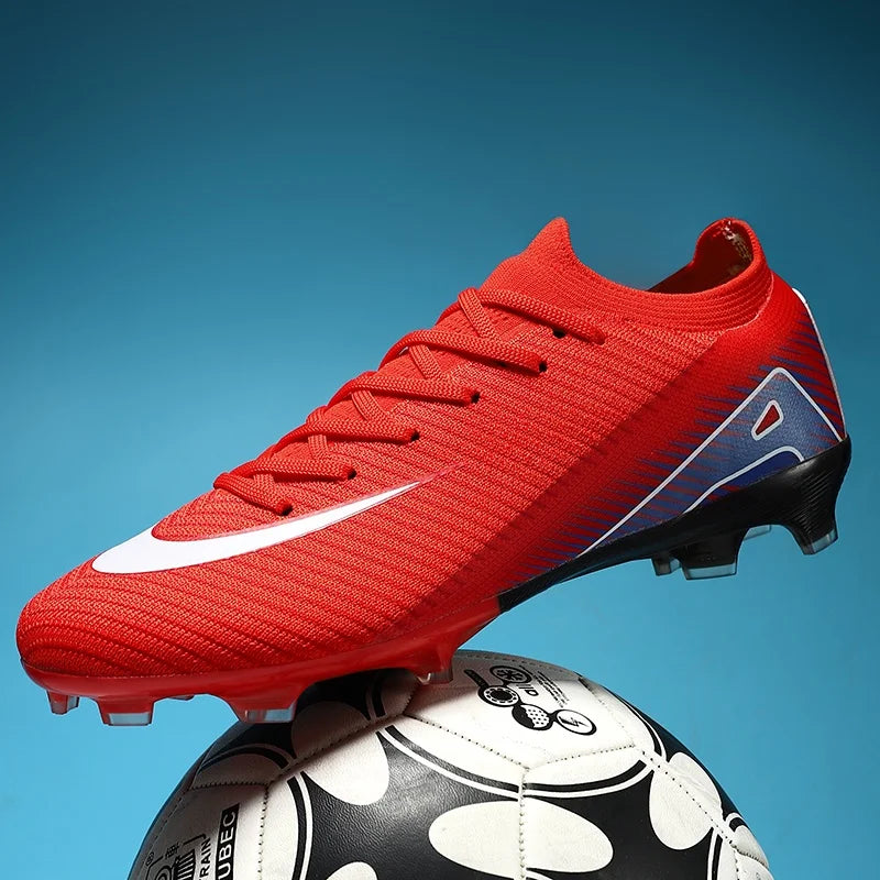 Men Football Boots - Outdoor Soccer Cleats with Long Spikes | Breathable Training Shoes