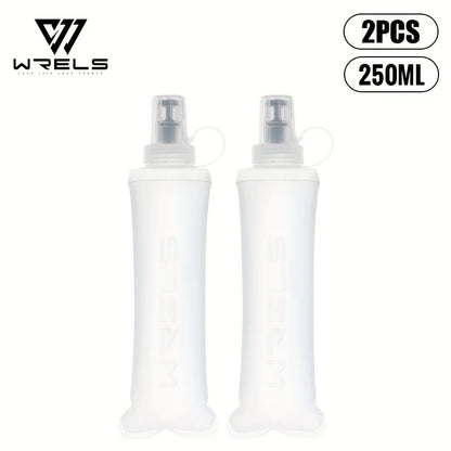 WRELS Soft Water Bottle Collapsible Soft Flask TPU Running Water Bottle Foldable Water Bag BPA-Free Sports Soft Water Flask