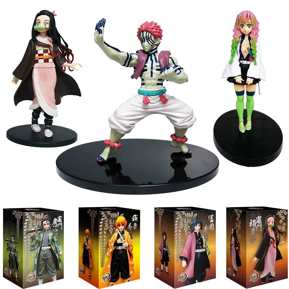 Anime Figure Demon Slayer Figures Kimetsu No Yaiba Doll Tanjiro Nezuko Zenitsu Figurine Inosuke Warrior Action Figure Model Toys