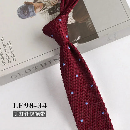 Narrow Striped Knitted Necktie for Men - Retro Korean Style Casual Cravat Accessory