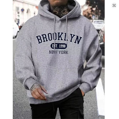 Brooklyn Est 1998 New York Printing Men Hoodies Harajuku Crewneck Hoodie Fashion Oversize Hoody Autumn Comfortable Tracksuit