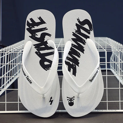 Men's Summer Lightning Thong Sandals Edgy Non-Slip Soft Sole Beach/Street Trendy Student Durable Outdoor Casual Flip-Flops Shoes