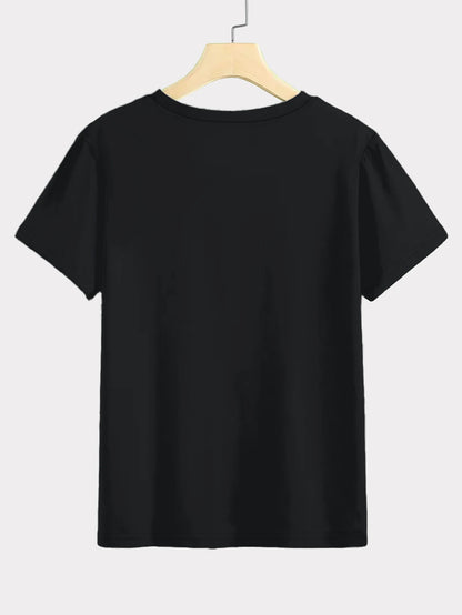 Plus Size T Shirt - Women's Casual Top With Pink Heart Print | Loose Fit Tee