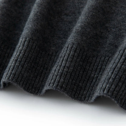 CHICUU Men's 100% Cashmere Sweater Zipper Pullover Mock Neck Long Sleeve Basic Cashmere Knitwear Autumn Winter Clothing Tops