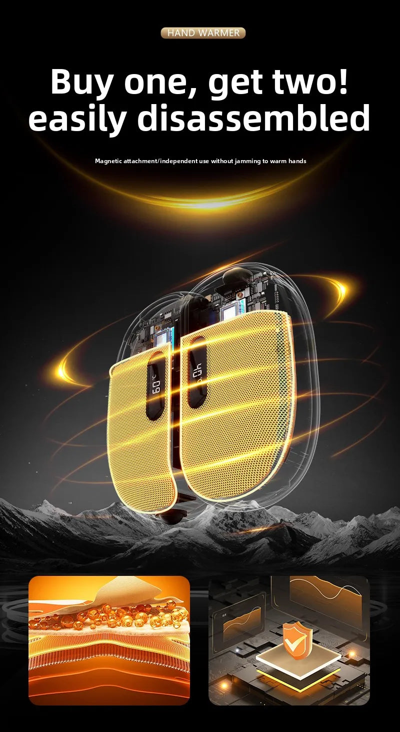 Mini 2-In-1 Magnetic Detachable Hand Warmer Charging Heat Pack Cute Gift For Girlfriend And Best Friend