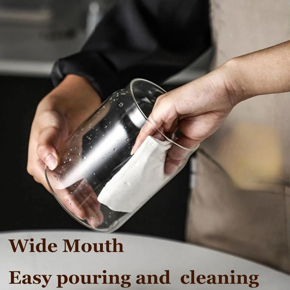 Glass Coffee Vacuum Container - 900ml Storage for Beans Spices  Tea