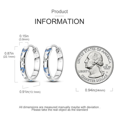 Sterling Silver Hoop Earrings – Zirconium Star Drop Style For Women’s Anniversary Jewelry Gift